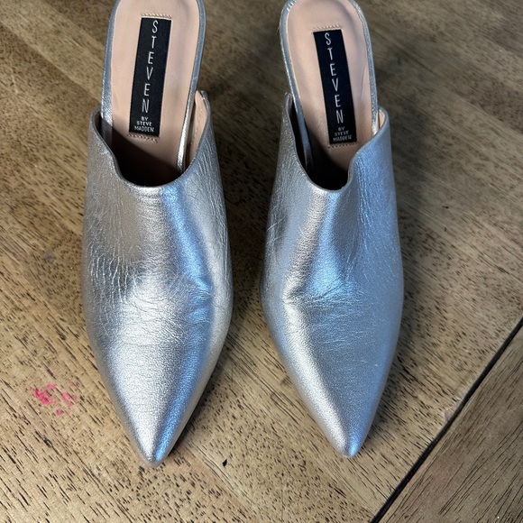 Steven By Steve Madden Shoes - Steven By Steve Madden Silver Mules